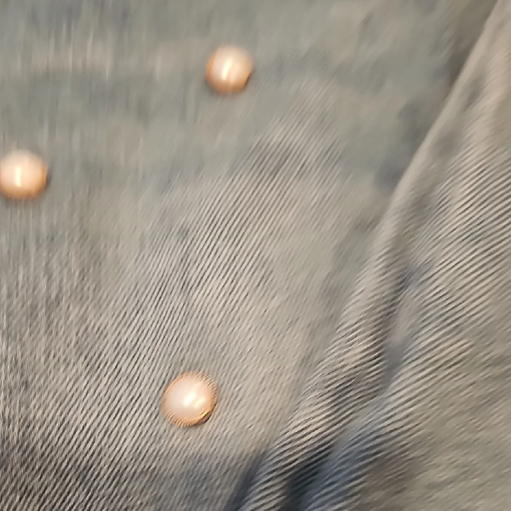 7 For All Mankind Blue Skinny Jeans with Pearl Details - Picture 7 of 10